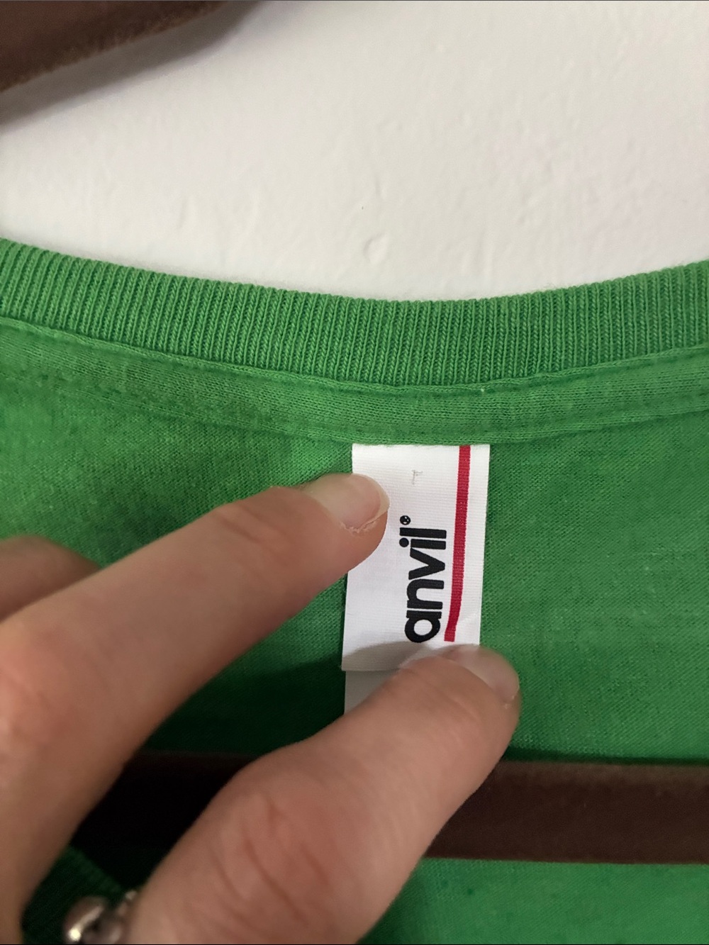 Anvil Charlie Harper print Bright Green Crewneck Tee with Subtle Ribbed Collar - Picture 2 of 6